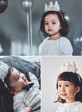 MARLMARL宝宝派对双面可戴小皇冠生日祝福帽子新年礼物crown_C