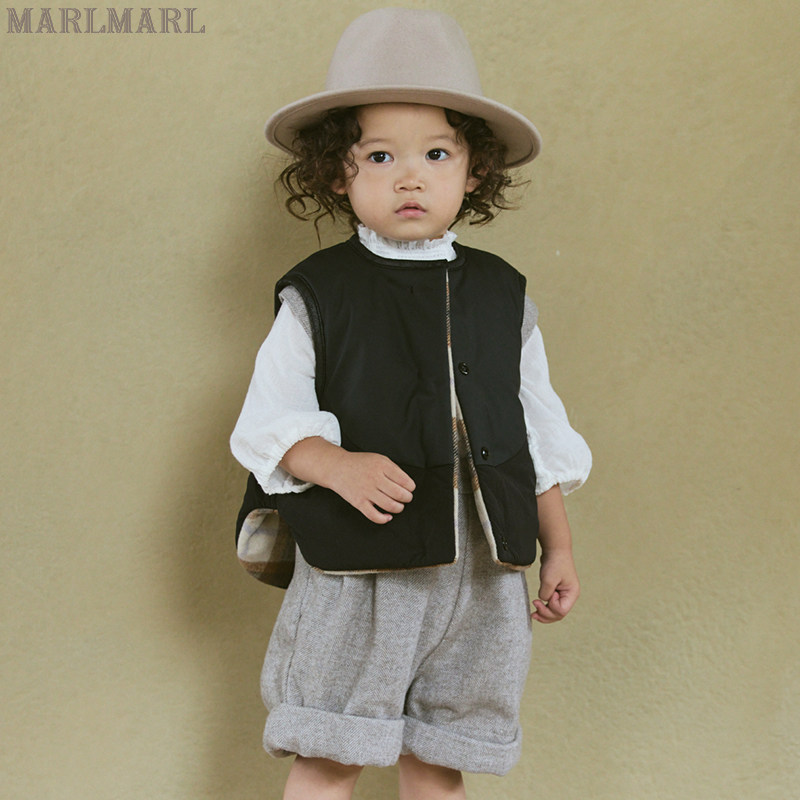 MARLMARL儿童男童两穿背带短裤春秋季休闲阔腿裤子short