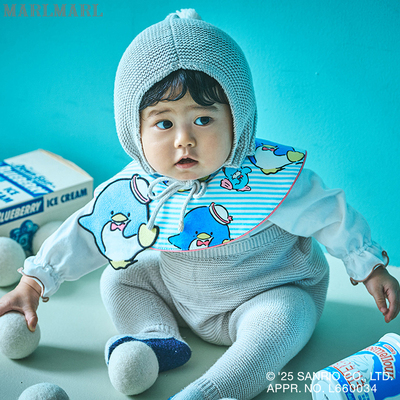 MARLMARL三丽鸥联名TUXEDOSAM限定围嘴口水巾围兜宝宝生日礼物