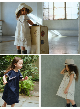 MARLMARL女宝海军风夏季短袖长连衣淑女公主裙抗沾湿paddle dress