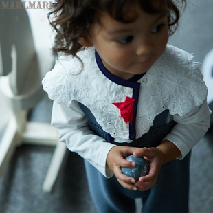 MARLMARL新生婴儿围兜生日口水巾宝宝可旋转雪花状吃饭围嘴collet