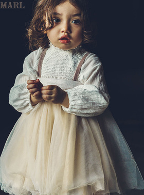 MARLMARL儿童春秋衬衫女宝公主罩衫刺绣灯笼袖长袖衬衣blouses01