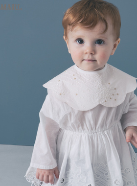 MARLMARL新生婴儿围兜口水巾宝宝吃饭围嘴可旋转装饰领tamayura01