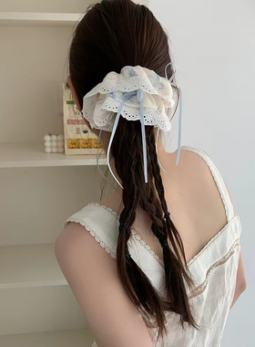 韩系可爱猫咪印花丝带大肠圈