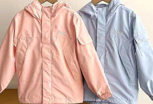 包邮原丹春季秋天双层防风外套大口袋连帽拉链开衫男生女童外套