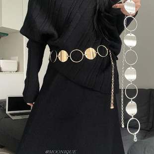 高级感金属圆环拼接腰链女2025年新款百搭配裙子连衣裙链条配饰潮