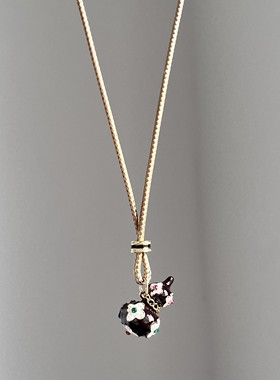 【东方韵色】国风珐琅滴釉四叶葫芦吊坠项链女新中式老钱风毛衣链