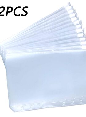 A5 A6 A7 12PCS Binder PocketsBinder Zipper Folders for 6-Rin
