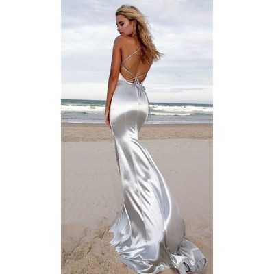 Women Bandage backless dress Ladies Long Dresses Party Gown