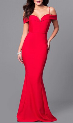Women red wedding dress New ladies party long dresses gown