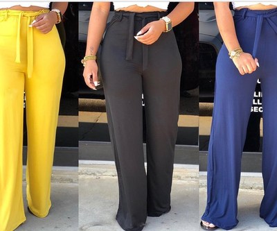 high waist wideleg pants 女装高腰直筒裤阔腿裤长裤西裤9003