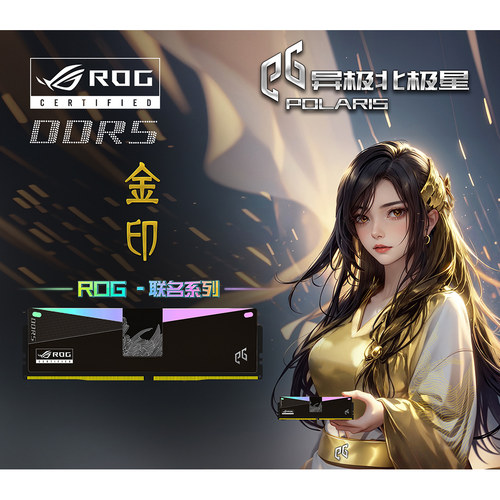 异极ROG联名DDR5 C36/C40 6000MHz 高效散热通用电竞台式机马甲条