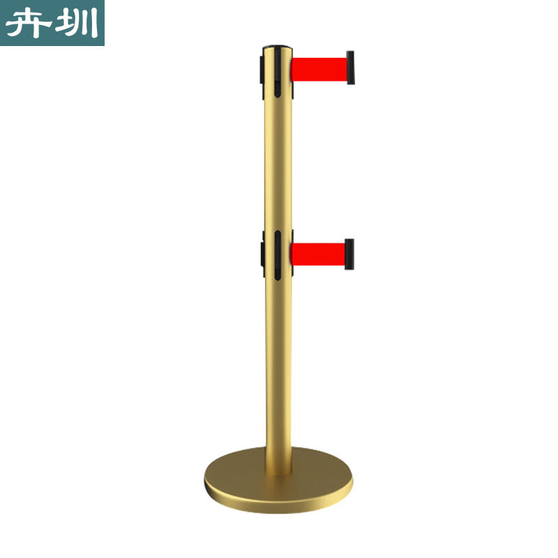 HJ515圳3超市隔离金色护栏带排队双层交通警戒围栏商场米卉