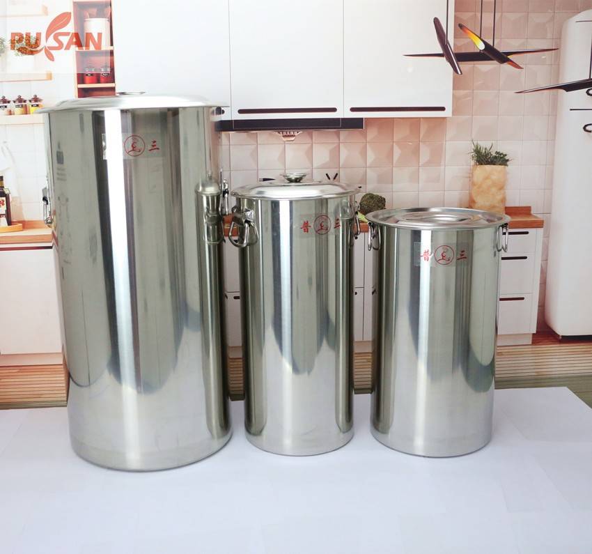 PUSAN 不锈钢珍珠奶茶桶纯钢桶长奶筒不锈钢蓄水桶圆汤桶带盖定做