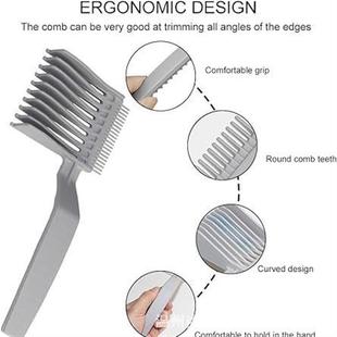 跨境新款 剪发梳平头梳子理发店防静电修边推剪顺发梳理 男士