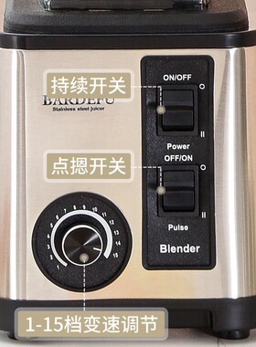 3L3in1blender跨境北美欧规不锈钢大容量金属破壁机绞肉机榨汁机