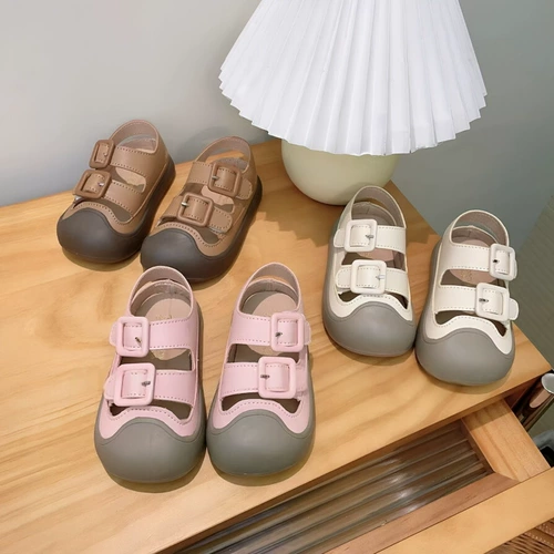 Летние спортивные сандалии для девочек, детские туфли для отдыха для мальчиков, пляжная обувь, в корейском стиле