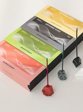 抖音天然晶石线香黄财香净化磁场水晶矿石香插高级感放松玄学