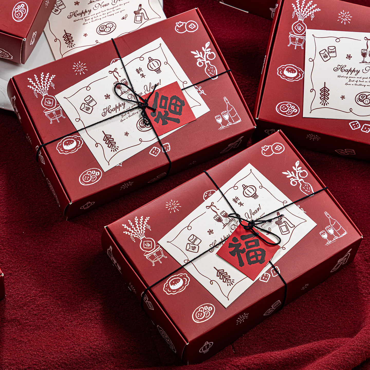 2026新年雪花酥饼干包装盒高档礼盒糖果曲奇空盒子牛轧糖零食礼包