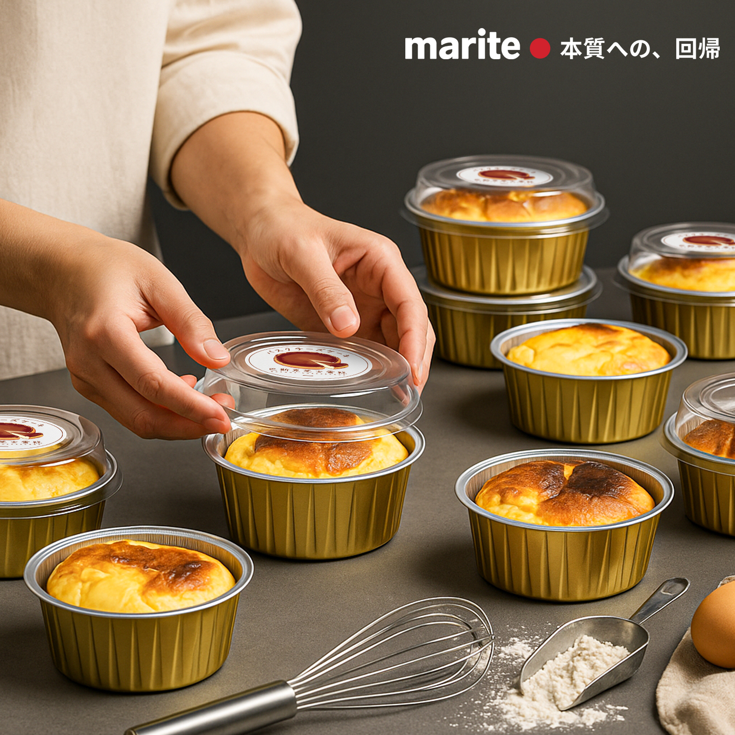 2寸迷你巴斯克模具芝士蛋糕带盖