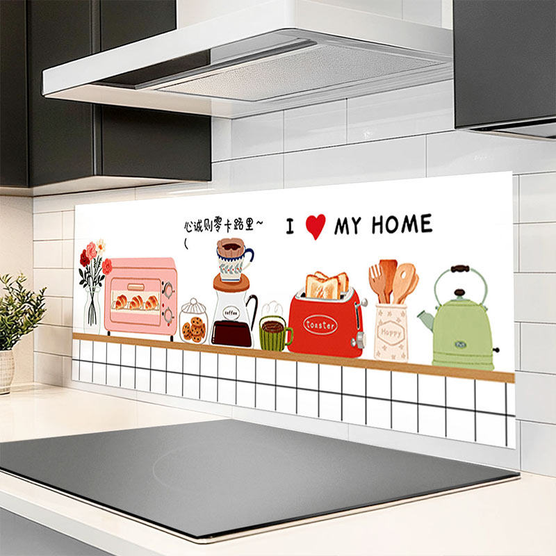 英国厨房防油贴纸家用灶台透明防水防潮耐高温瓷砖墙面贴膜墙纸