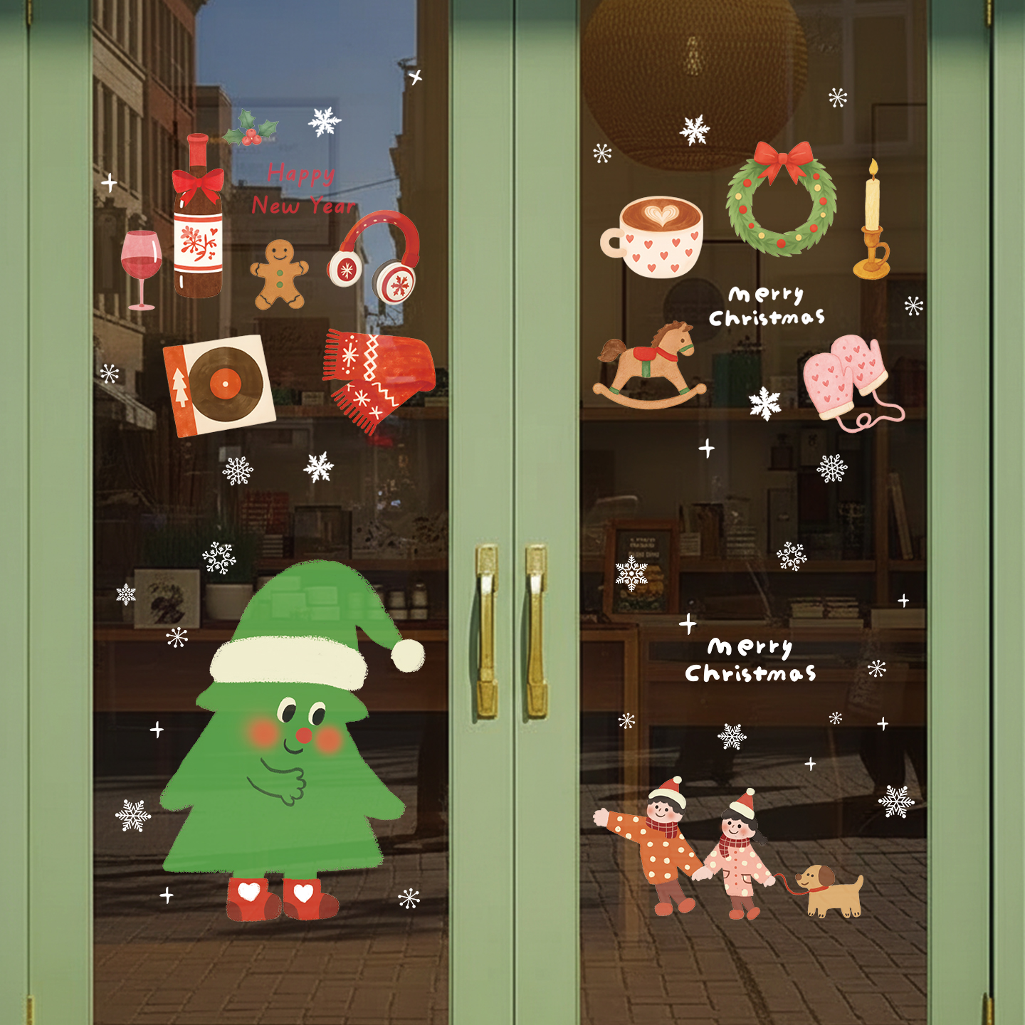 圣诞节装饰窗贴橱窗静电贴创意