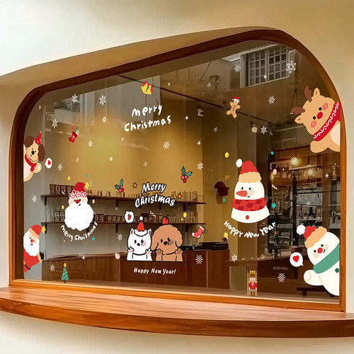 圣诞玻璃贴【静电免胶】无气泡