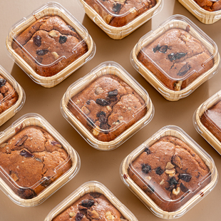 纸杯蛋糕方形包装盒一次性纸托枣糕面包模具盒子带盖烘焙烤箱杯子