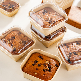 纸杯蛋糕方形包装盒一次性纸托枣糕面包模具盒子带盖烘焙烤箱杯子