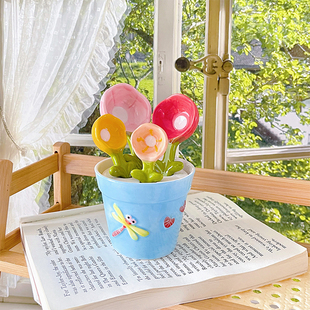 高颜值创意可爱生日礼物陶瓷花勺子桌面摆件送闺蜜女生小众高级感