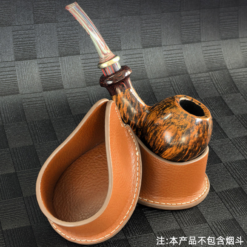 烟斗架座牛皮烟斗展示架真皮沙发斗座烟斗放置架便携烟斗配件工具图片