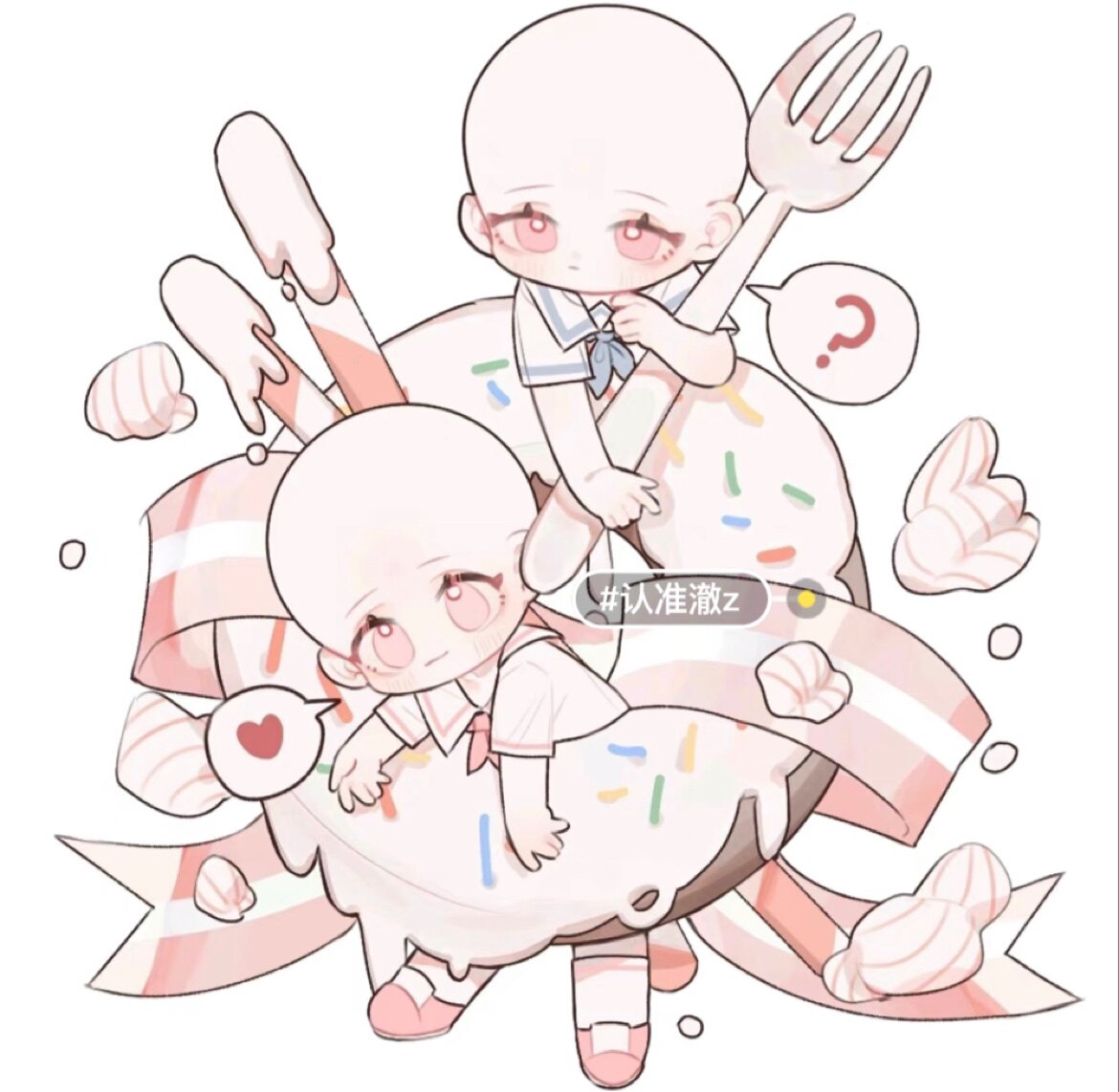 cr牌甜甜圈模板 人模 高质人模 绘画模版拍下即为图片模版素材