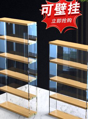 手办展示柜家用奇石收纳柜子靠墙挂墙防尘牙齿模型透明单排陈列架
