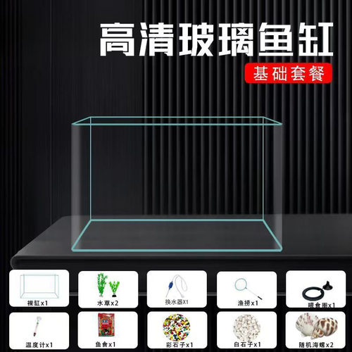热弯玻璃小型生态鱼缸造景