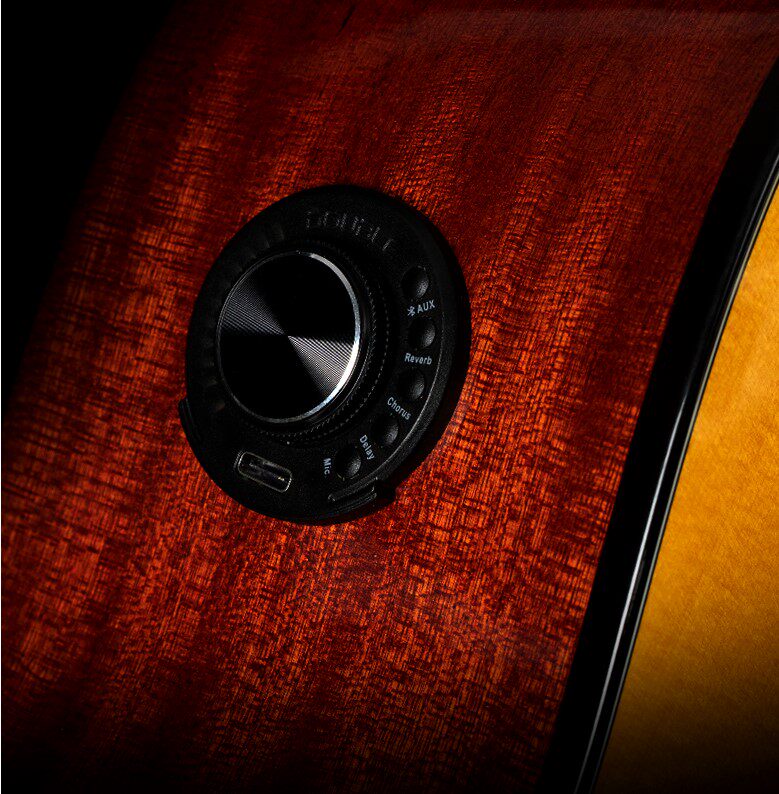 double德博os1同频加振拾音器蓝牙混响合唱民谣古典吉他鼓机伴奏