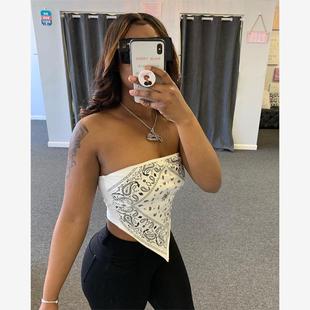 Summer Women Tank Crop Tops Backless Top Shoulder 3XL Off