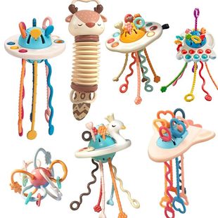 Montessori Sensory Toys Silicone Pull String Toys Baby Activ