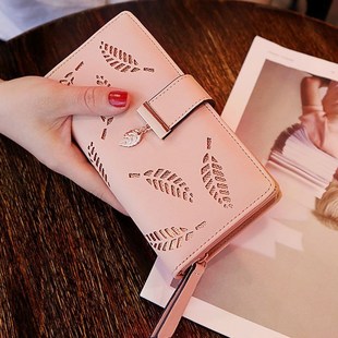 镂空树叶钱包Wallet Women Purse Girls Pink Handbags Party Bag