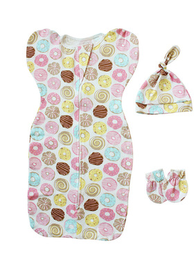 3Pcs Baby Sleeping Bags Soft Swaddle Muslin Blanket Printed