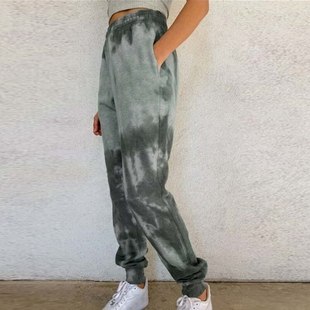 Women Joggers Trousers Casual Tie Dye Sweatpants Women Blue