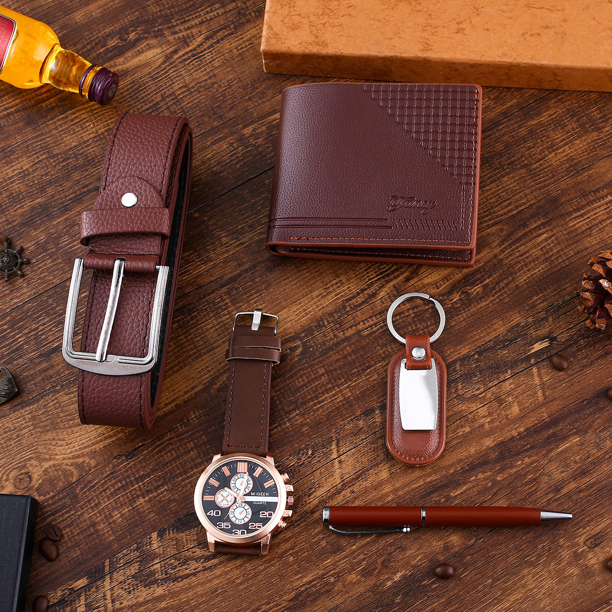 business watch leather wallet gift set for boyfriend men dad