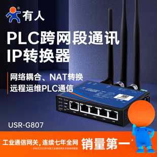 有人PLC跨网段多IP地址转换器NAT网络耦合器网关映射模块USR-G807