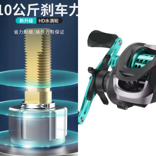 皓顿路亚水滴轮远投防炸线渔轮fishing reel打黑鱼轮微物轮HD