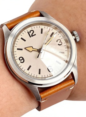 38mm机械手表男生腕表沙丘白NH35 PT机芯游侠飞行员表透底防水表