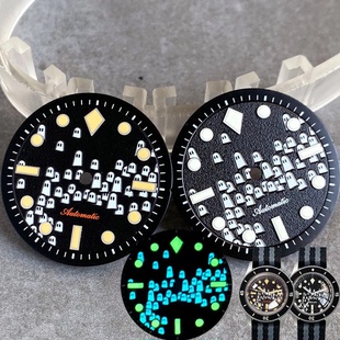 ETA2824 PT NH MIYOTA 幽灵表盘29mm白字绿夜光无标盘表配件