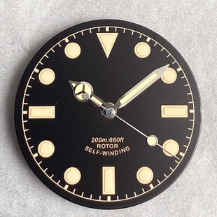 ETA2824 NH35 MIYOTA 手表表盘29mm无标复古字面碧湾系列绿夜光