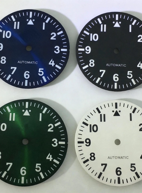 ETA2824 PT NH35 飞行员表盘29mm无标白盘miyota 绿夜光