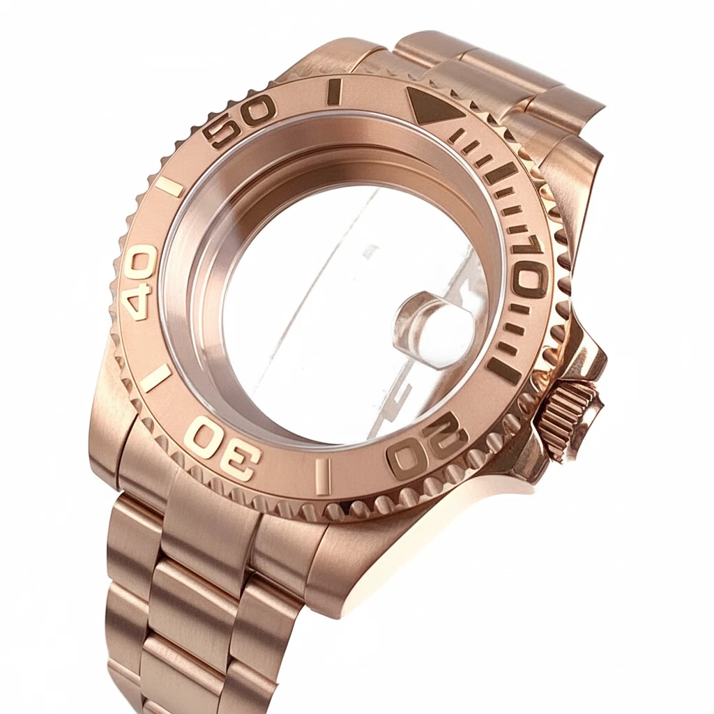 ETA2824 NH35 玫金表壳水鬼40mm防水壳200米蓝宝石微调扣钢带