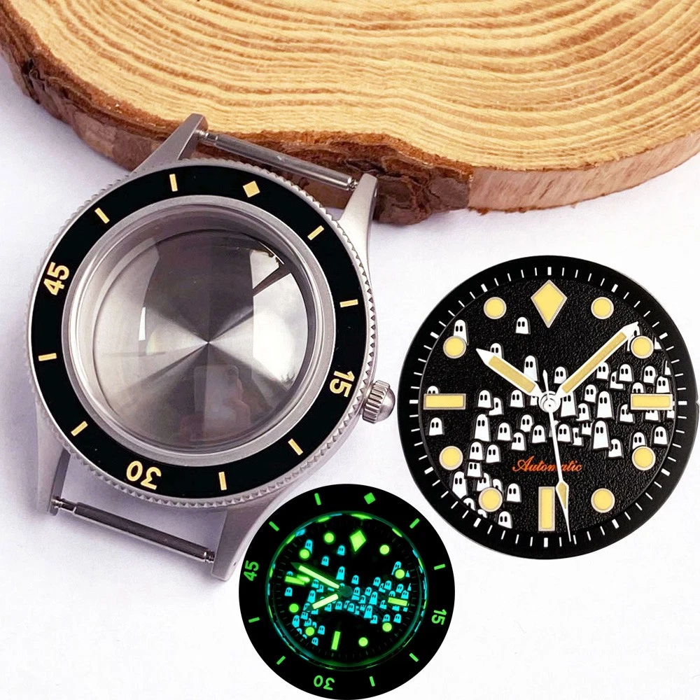 NH35 ETA2824 五十寻表壳无标幽灵系列蓝宝石表盘针配件防水配件