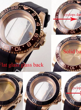 ETA2824 NH35 MIYOTA DG玫金水鬼表壳弯头胶带透底200米防水40mm